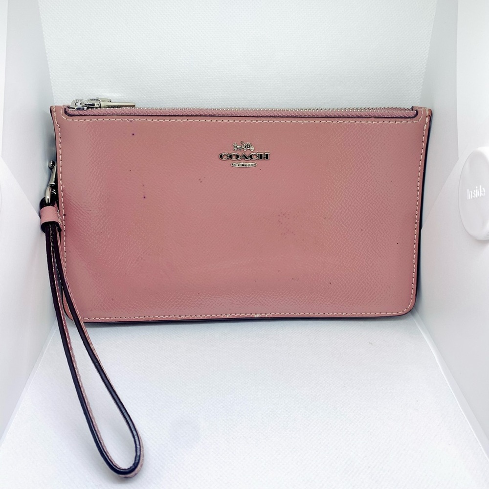 Authentic Coach Double-Zip Wristlet in Blossom Pink - Picture 1 of 9